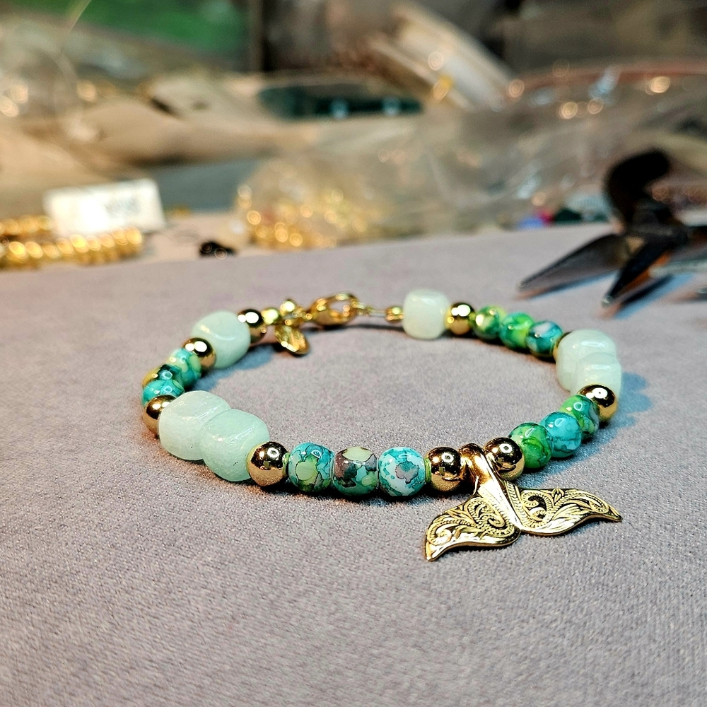 END OF SUMMER SALE--Whale Tail Bracelet New!